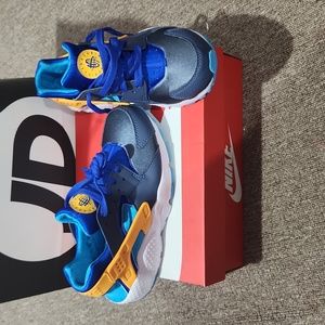 Nike Huarache Run GS Diffused Blue / Laser Orange - Racer Blue -